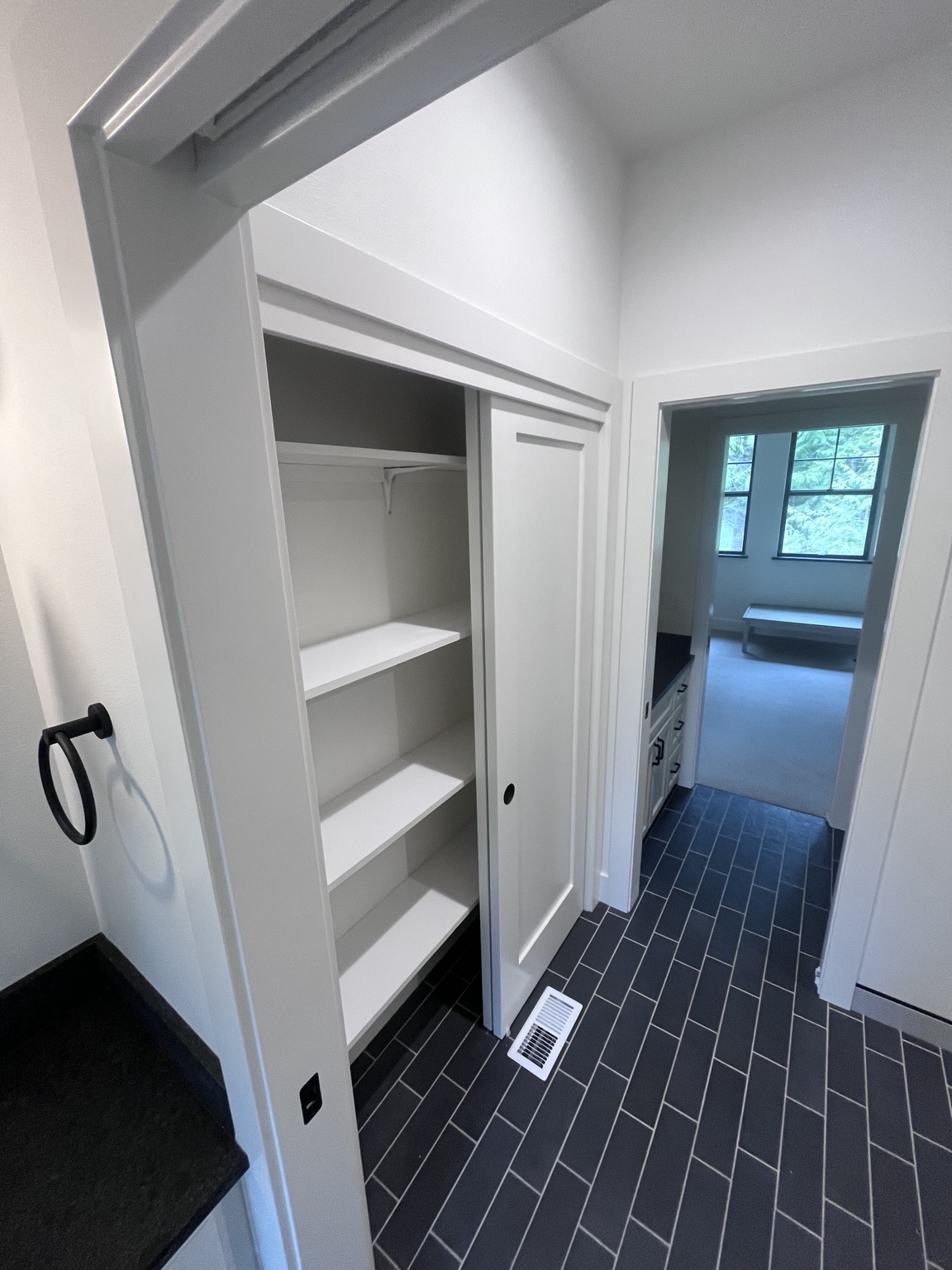Interior closet shelving and trim