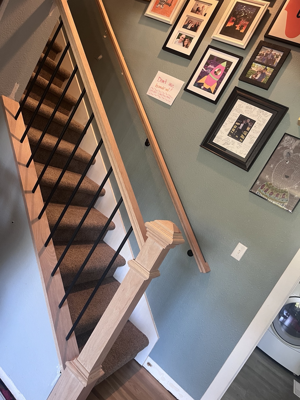 Custom stair railing and newel post