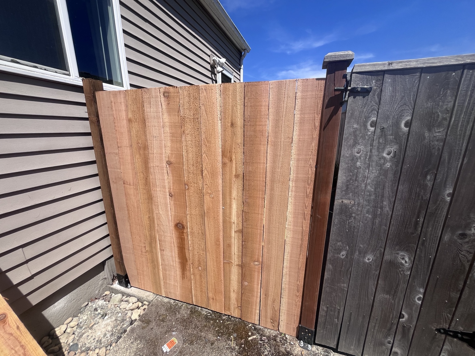 Cedar gate installation